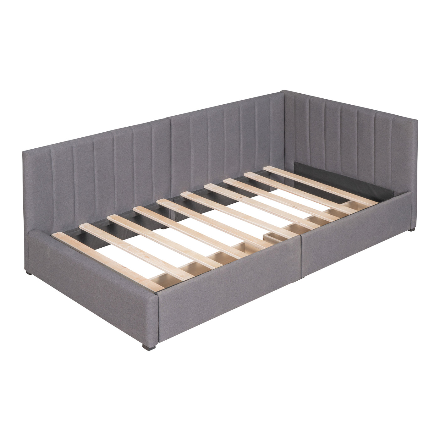 Upholstered Sofa Bed With 2 Storage Drawers